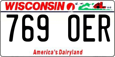 WI license plate 769OER