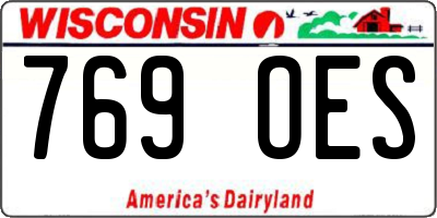 WI license plate 769OES
