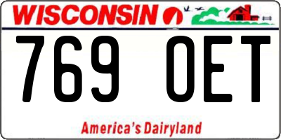 WI license plate 769OET