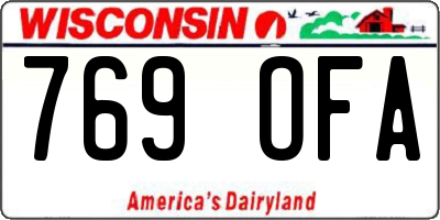 WI license plate 769OFA