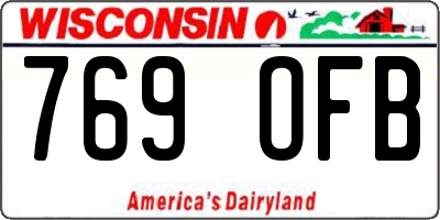 WI license plate 769OFB