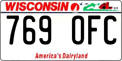 WI license plate 769OFC