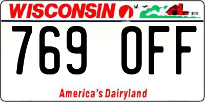 WI license plate 769OFF