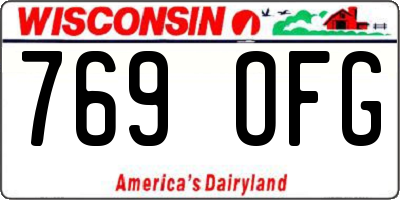 WI license plate 769OFG