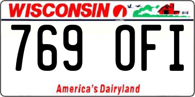 WI license plate 769OFI