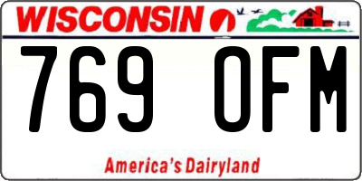 WI license plate 769OFM
