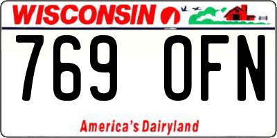 WI license plate 769OFN