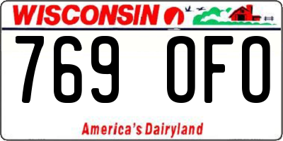 WI license plate 769OFO