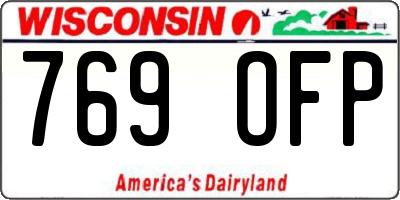 WI license plate 769OFP