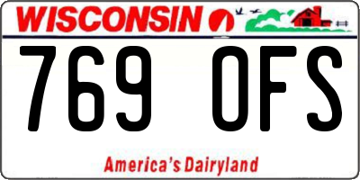 WI license plate 769OFS