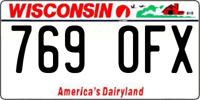 WI license plate 769OFX
