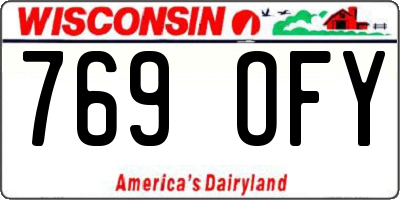 WI license plate 769OFY