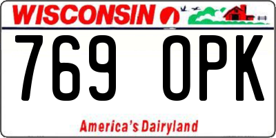 WI license plate 769OPK