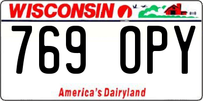 WI license plate 769OPY