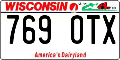 WI license plate 769OTX