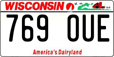 WI license plate 769OUE
