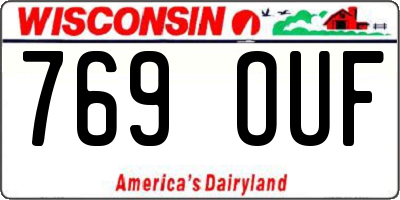 WI license plate 769OUF