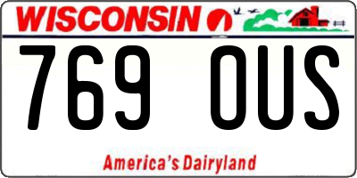 WI license plate 769OUS
