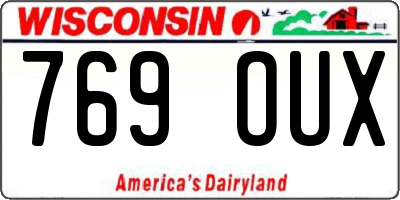 WI license plate 769OUX