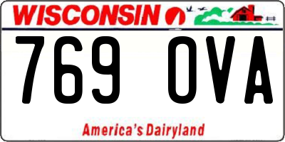 WI license plate 769OVA