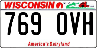 WI license plate 769OVH