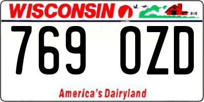 WI license plate 769OZD