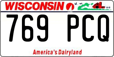 WI license plate 769PCQ