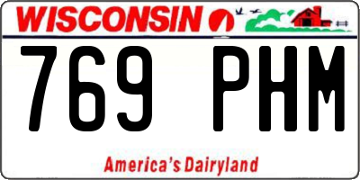 WI license plate 769PHM