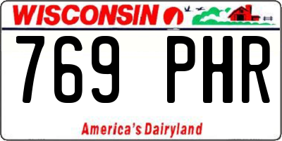 WI license plate 769PHR