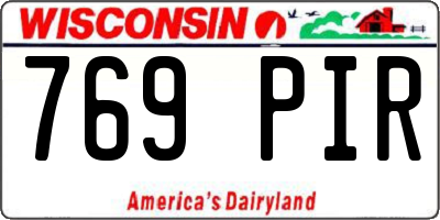 WI license plate 769PIR