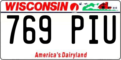 WI license plate 769PIU