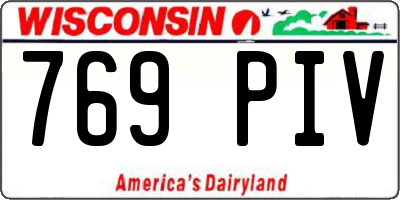 WI license plate 769PIV