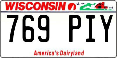 WI license plate 769PIY