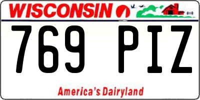 WI license plate 769PIZ