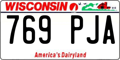 WI license plate 769PJA