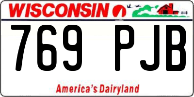 WI license plate 769PJB