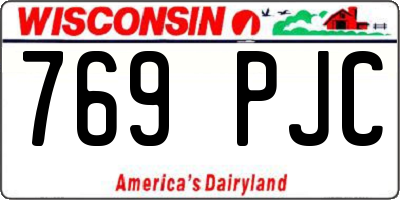 WI license plate 769PJC
