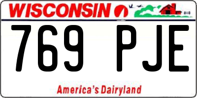WI license plate 769PJE