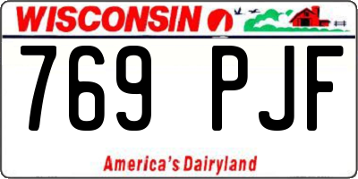 WI license plate 769PJF