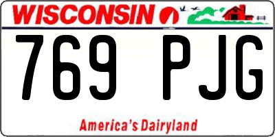WI license plate 769PJG