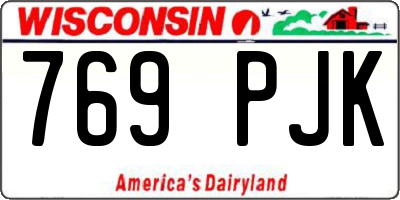 WI license plate 769PJK