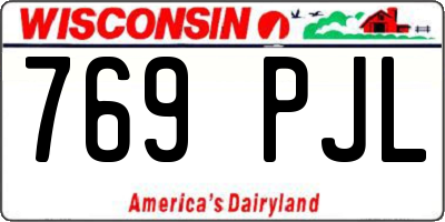 WI license plate 769PJL