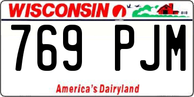 WI license plate 769PJM