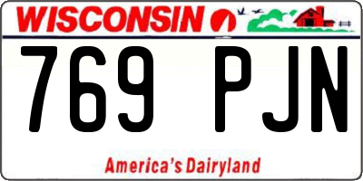 WI license plate 769PJN