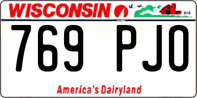 WI license plate 769PJO