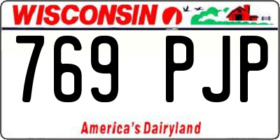 WI license plate 769PJP