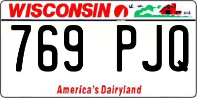 WI license plate 769PJQ