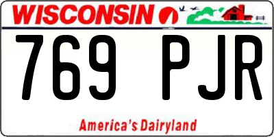WI license plate 769PJR