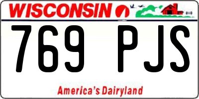 WI license plate 769PJS