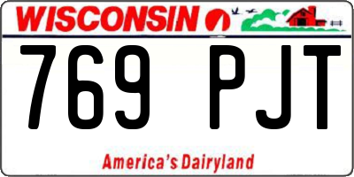 WI license plate 769PJT